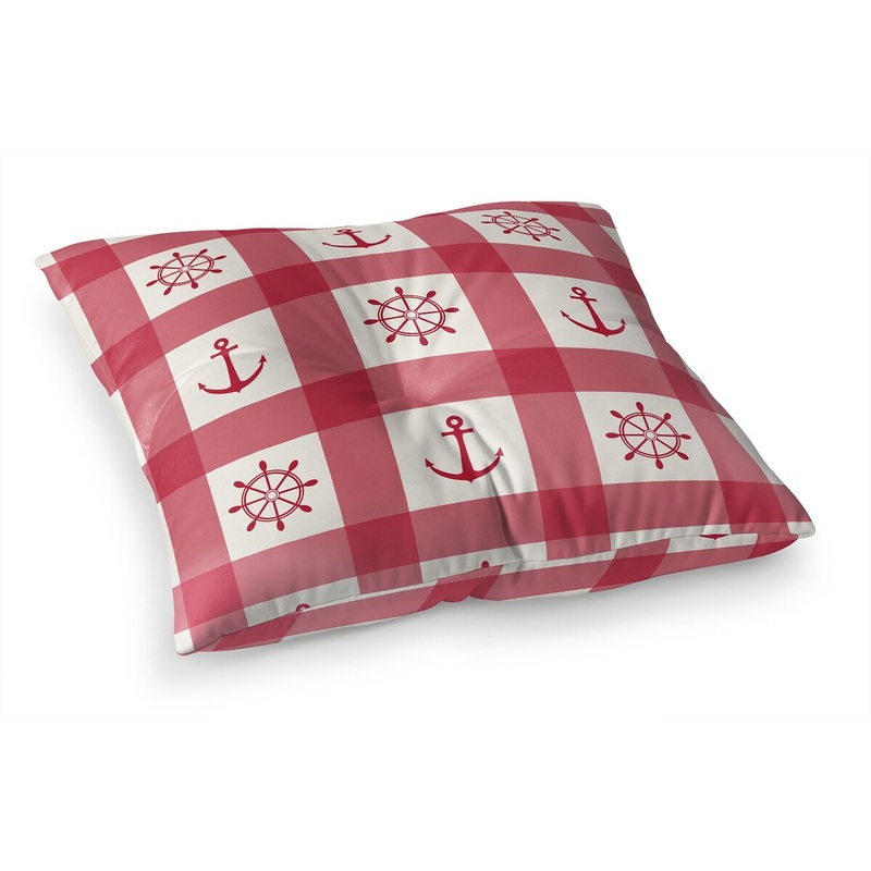 ANCHOR GALORE RED Floor Pillow By Kavka Designs