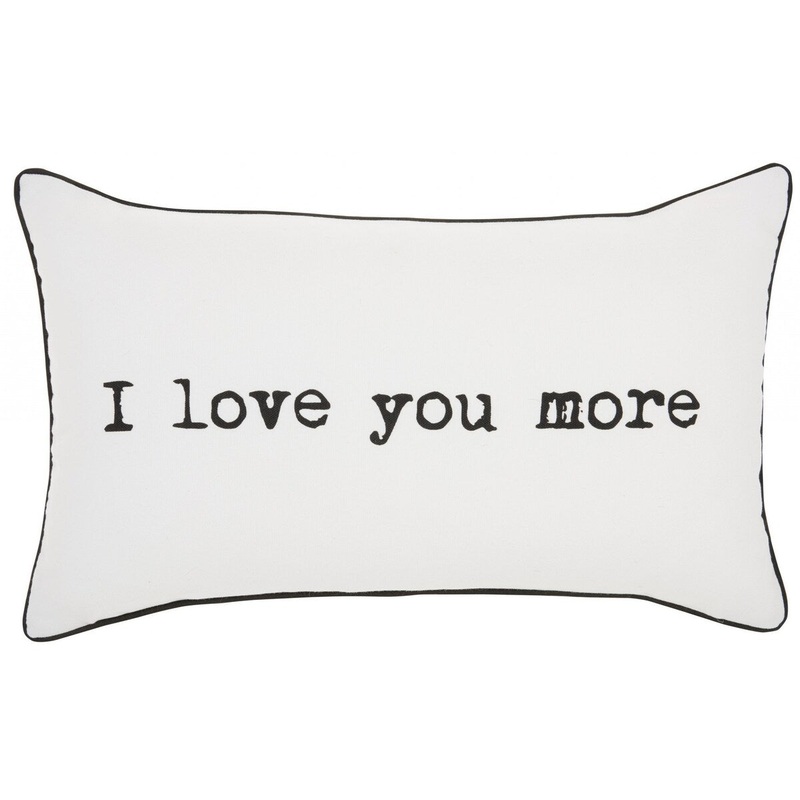 Black and White I Love You More Throw Pillow