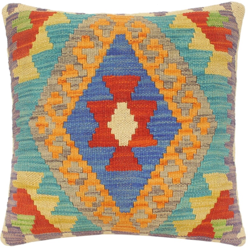 Bohemian Turkish Holloway Hand Woven Kilim Pillow