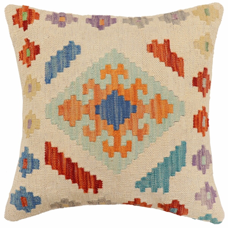 Bohemian Walton Turkish Hand-Woven Kilim Pillow - 18'' x 18''