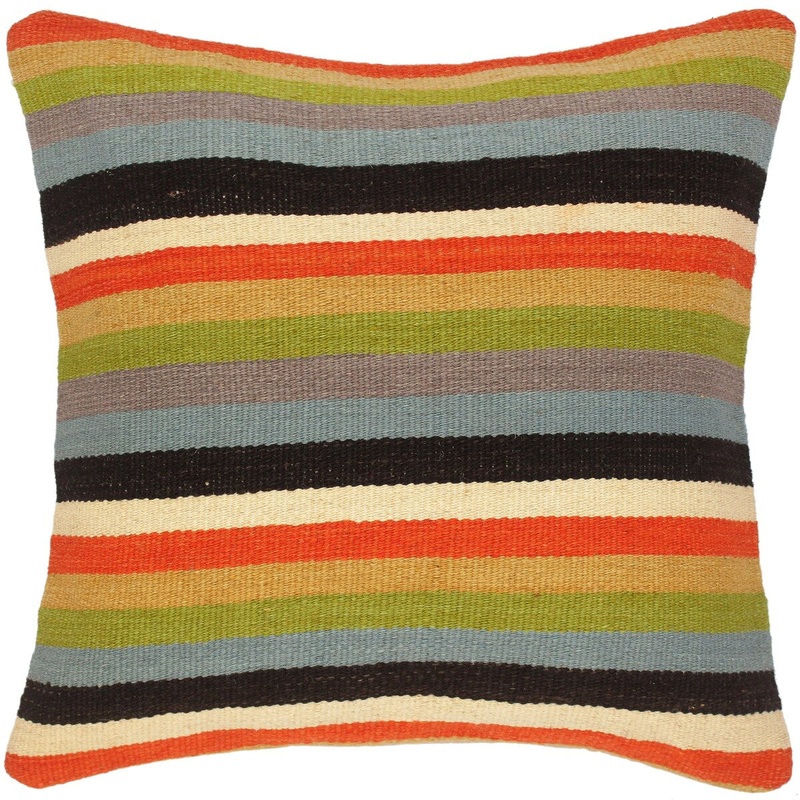 Bauhaus Kaley Hand-Woven Turkish Kilim Pillow 18 in. x 19 in.