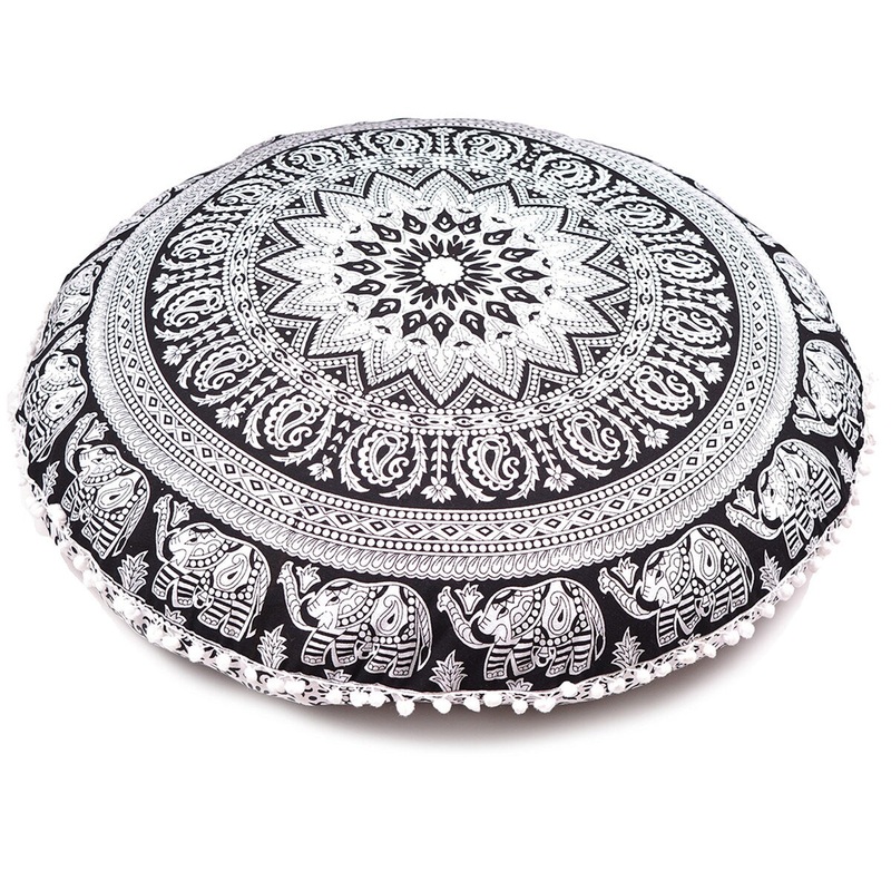 Black & White Throw Decorative Floor Pillow Cushion Cover