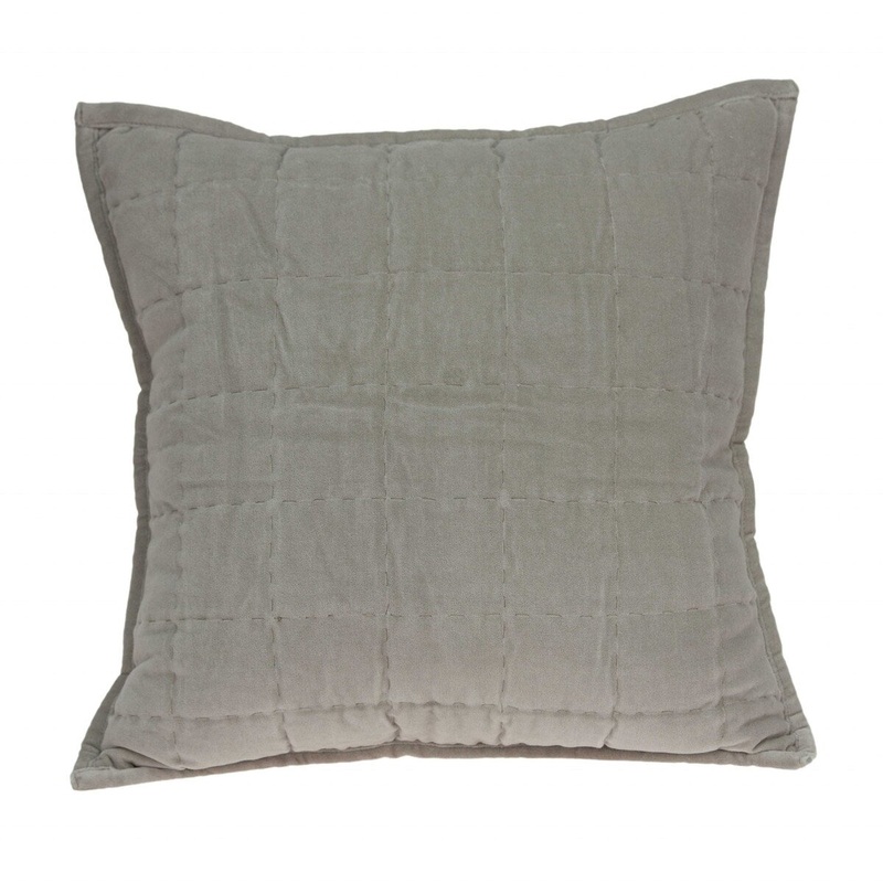 20" x 0.5" x 20" Transitional Gray Solid Quilted Pillow Cover