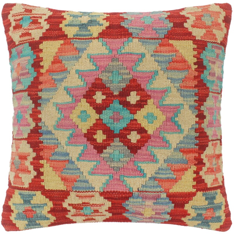 Bohemian Turkish Hale Hand Woven Kilim Pillow