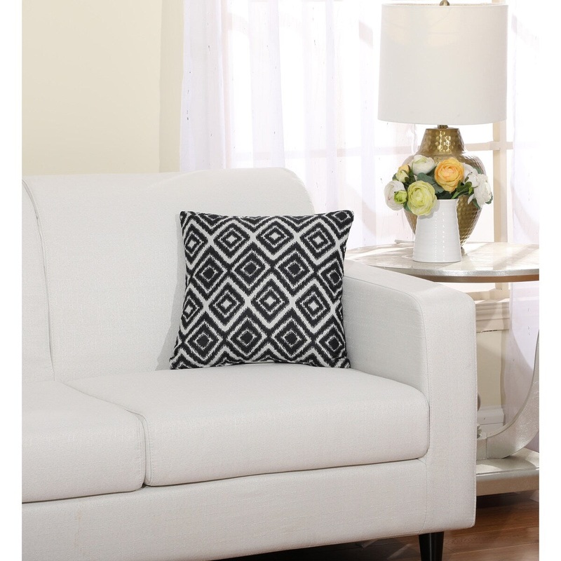 Black Diamonds Geometric 16-inch Decorative Throw Pillow (Set of 2)