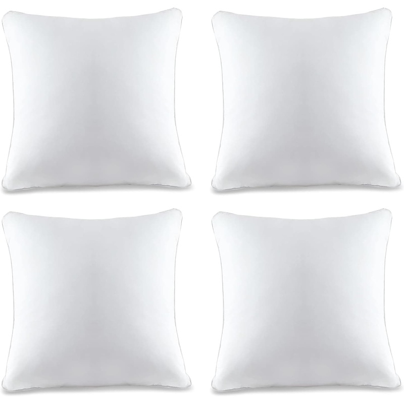 A1HC Decorative Throw Pillow Insert, Hypoallergenic Down Alternative Fill, White