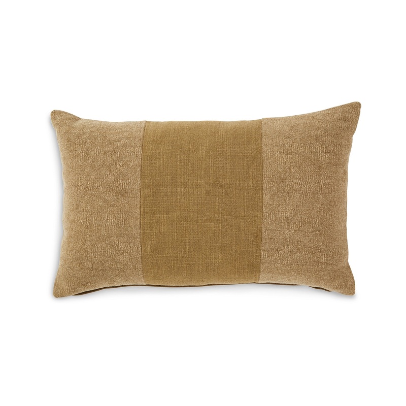 Ako 14 x 20 Lumbar Accent Throw Pillow, Honey Brown Striped Cotton