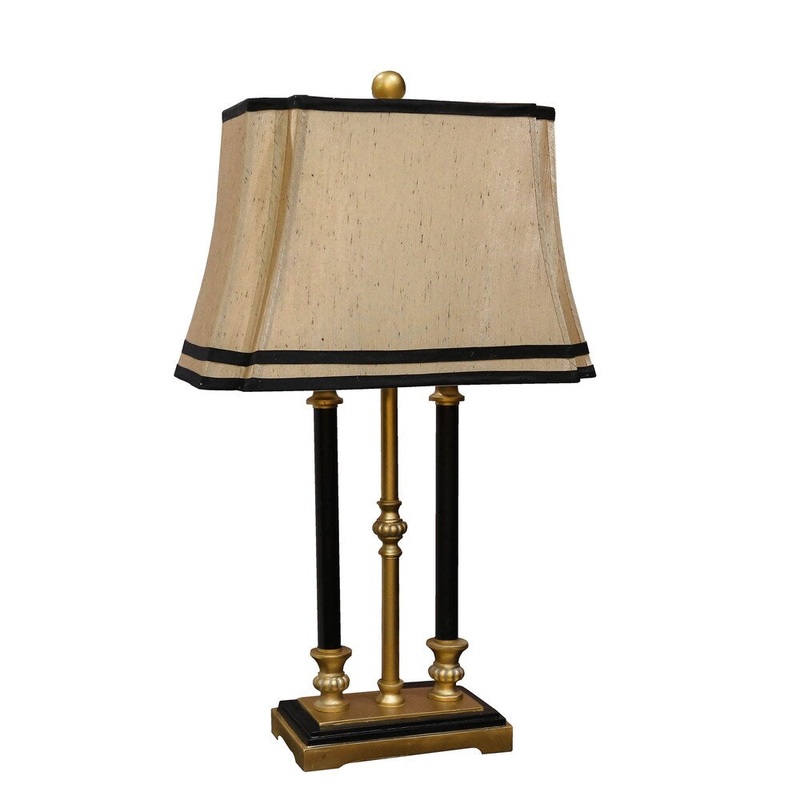 Bombay Outlet Gold Triple Pillar Faux Candle Table Lamp