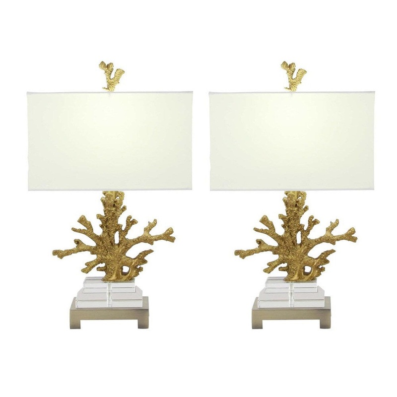 Coastal Couture Coral 26-inch Table Lamp (Set of 2)