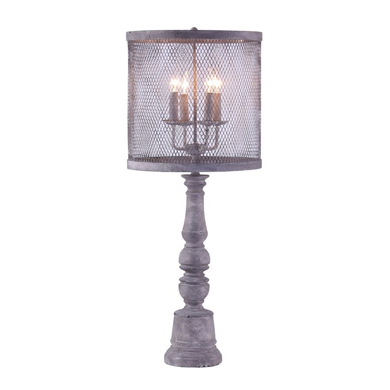 Somette Sutton Candelabrum Charcoal Buffet Lamp