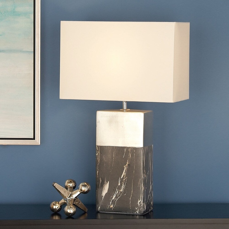 Urban Designs Rectangular Column Ceramic 25-inch Table Lamps (Set of 2)