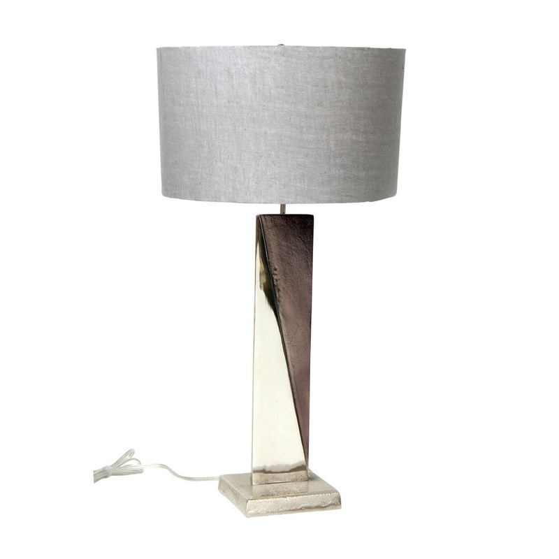 Aurelle Home Contemporary Modern Grey Aluminum 1-light Table Lamp
