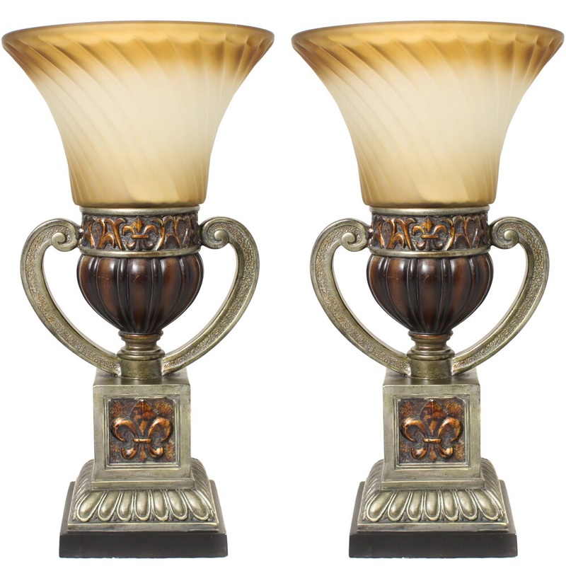 Casa Cortes Parisian Torchiere 22-inch Uplight Table Lamp (Set of 2)