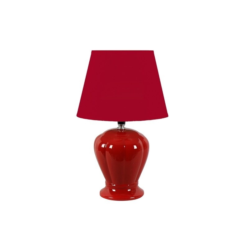 Ceramic Table Lamp With Shade 14.6" (Ruby)