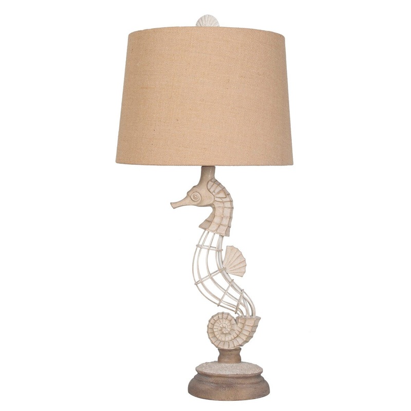 Seahorse Open Frame Polyresin Table Lamp
