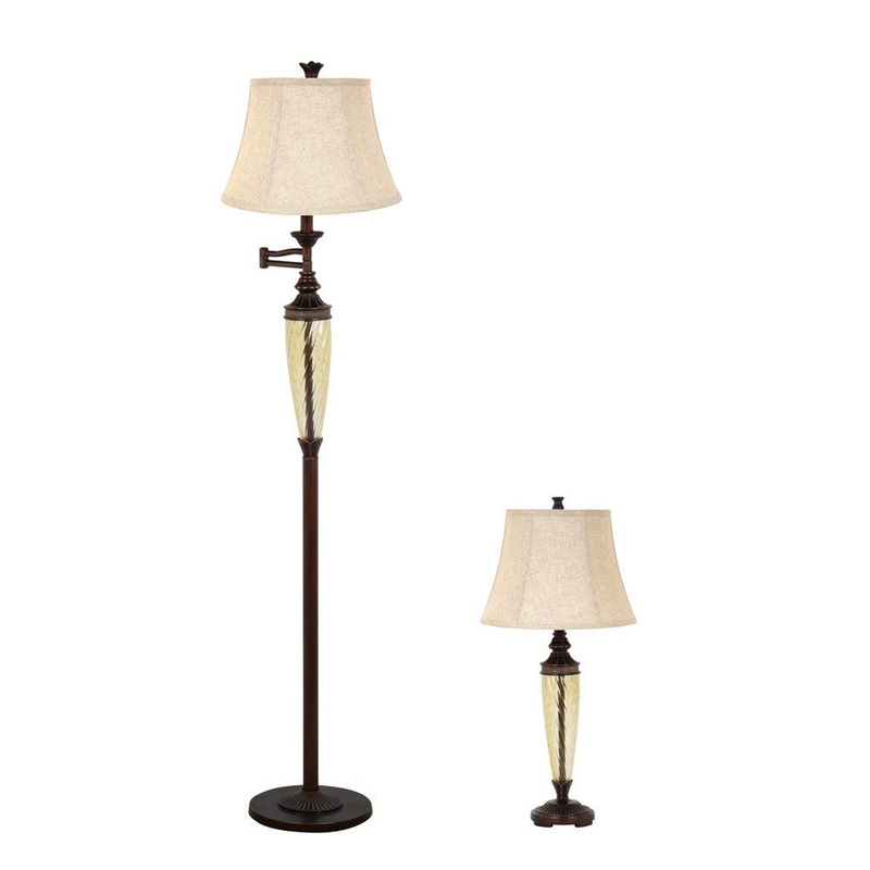 Swirl Glass Lamps (Set of 2)