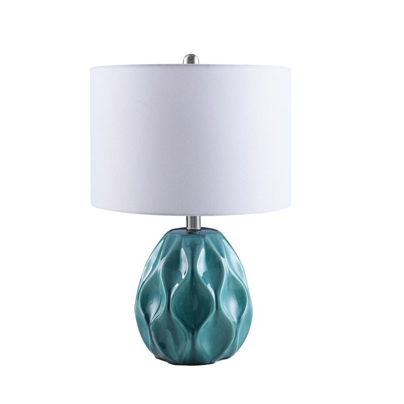 Transitional Blue Table Lamp