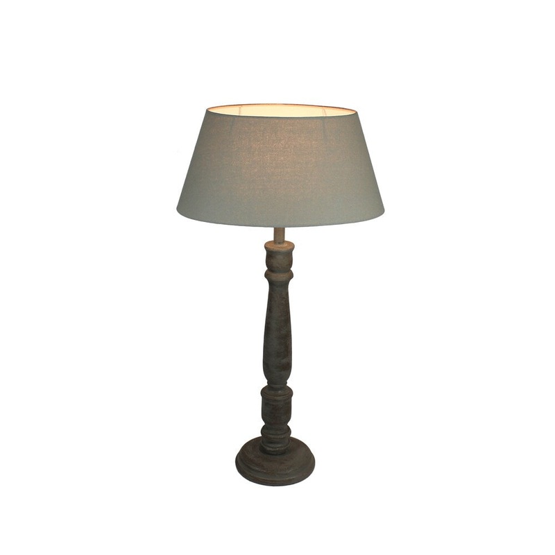 Urban Designs 29-Inch Greywash Solid Wood Candlestick Buffet Lamp