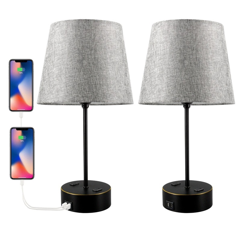 USB Table Lamp Set of 2 - 7*7*16