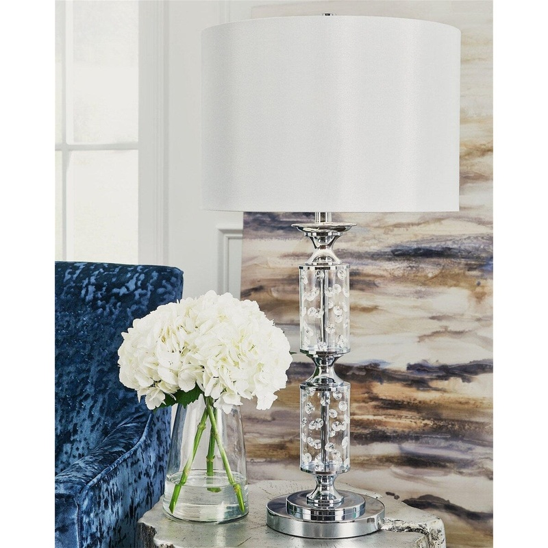 Chrome Finish Contemporary Table Lamp