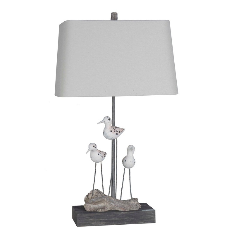 Seagull Polyresin Table Lamp with LED Bulb