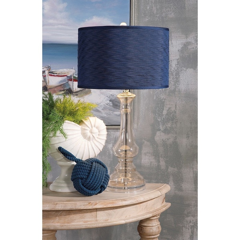 Urban Designs Angelina 28-Inch Tall Glass Table Lamp