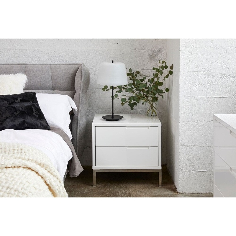 Aurelle Home White Glass Shade Modern Table Lamp