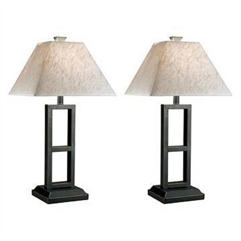Black Contemporary Table Lamp Set of 2