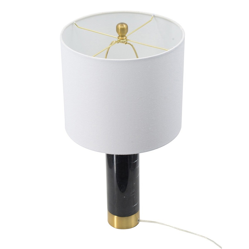 Black Marble & Metal Table Lamp