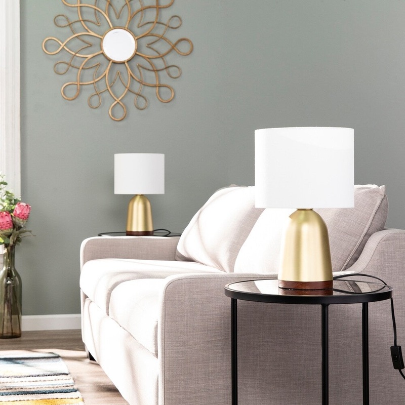 Carson Carrington Raynor Midcentury Modern Brass Metal Table Lamp (Set of 2)