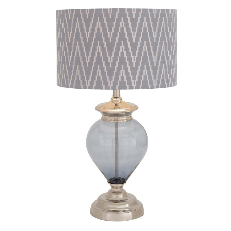 Casa Cortes 27-inch Glass Zigzag Chevron Handcrafted Table Lamp