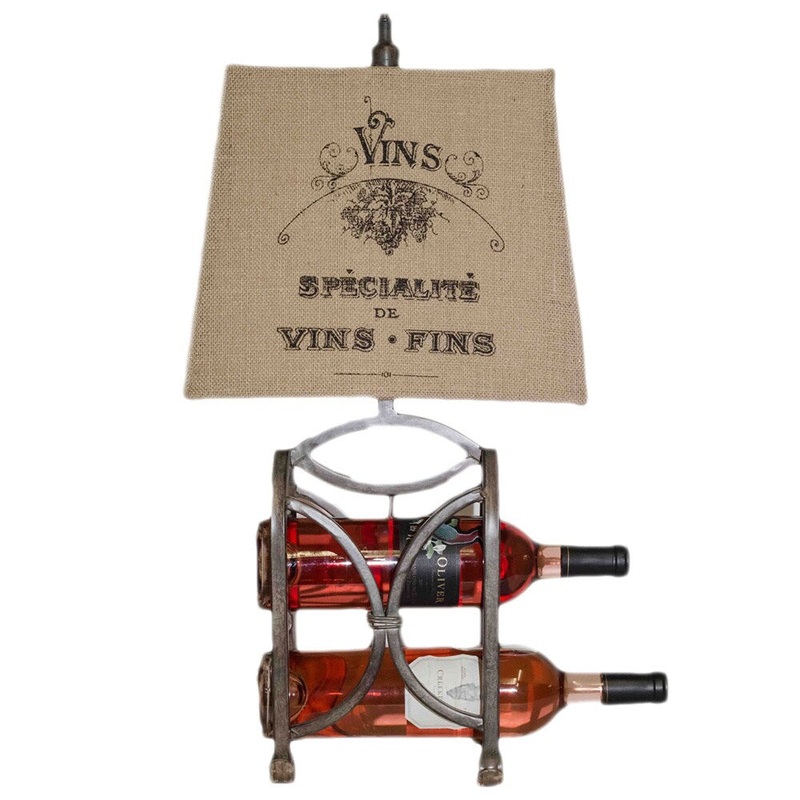 Somette Wine Rack Distressed Table Lamp