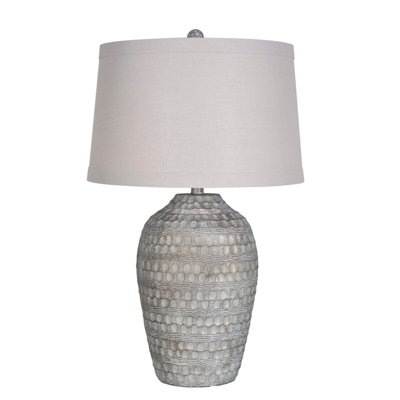 Textured Polyresin Table Lamp