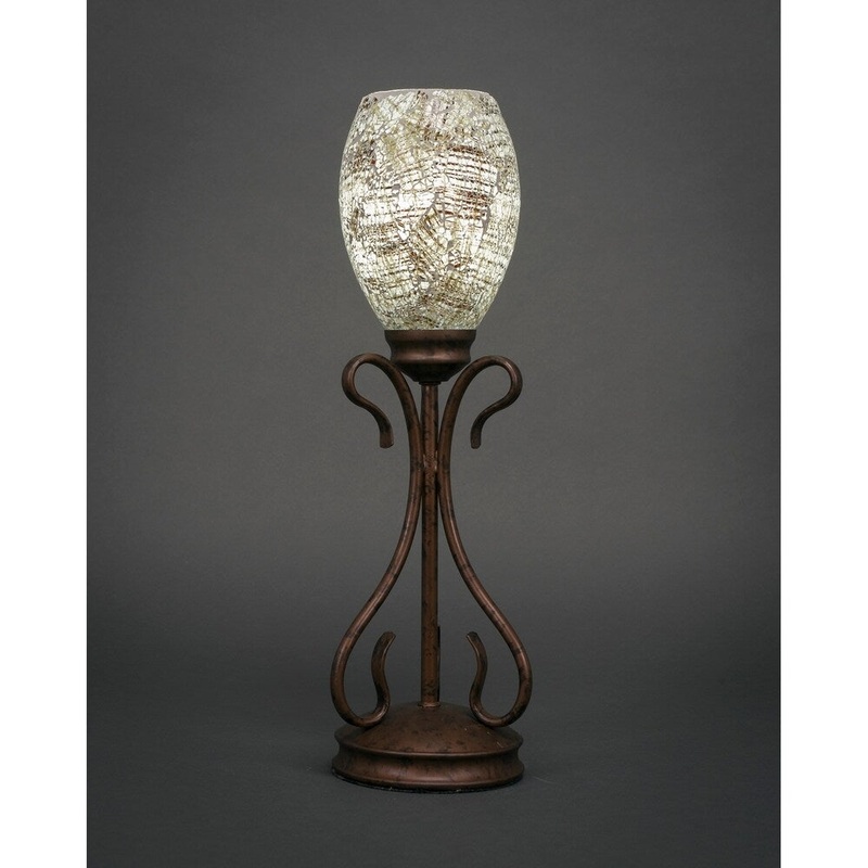 Toltec Swan 1 Light Accent Lamp Shown In Bronze Finish With 5" Natural Fusion Glass Shade