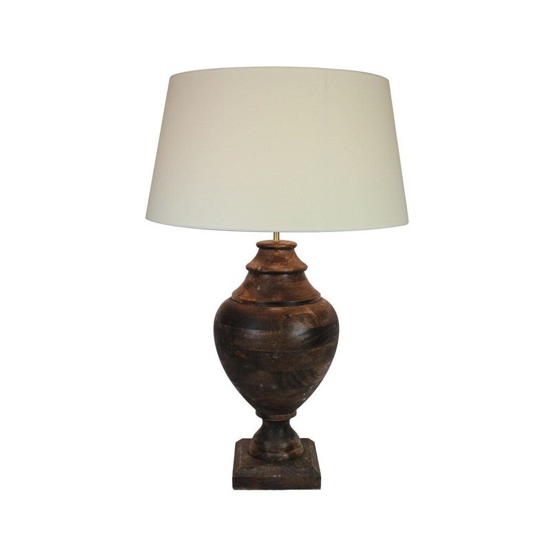 Urban Designs 35-Inch Handcrafted Oversized Solid Wood Table Lamp