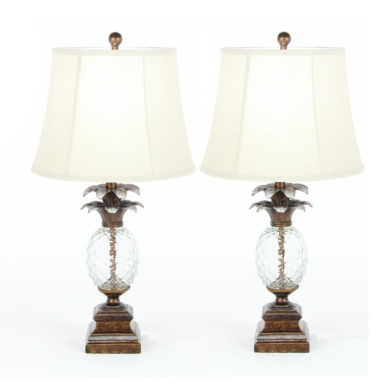 Urban Designs Glass Pineapple 29-inch Polystone Table Lamp (Set of 2)