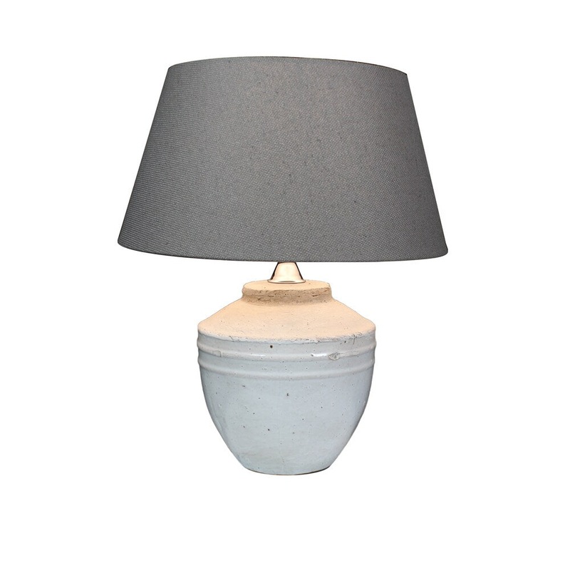 Urban Designs Toba 17-Inch Antique Grey Ceramic Table Lamp