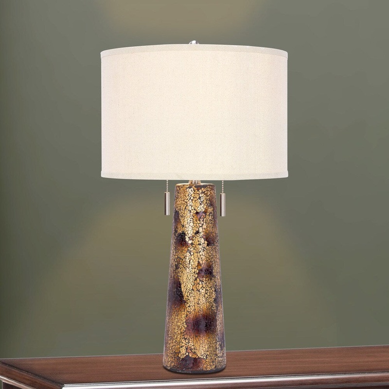 5126 28 inch Twin Light Table Lamp in Amber Mosaic