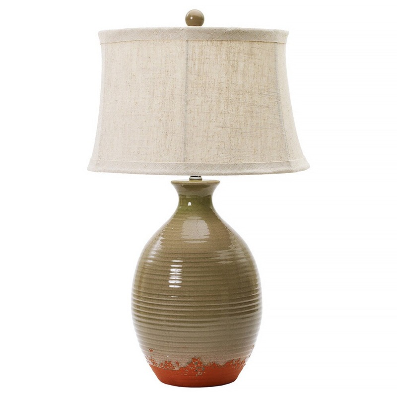 Bay Leaf Crackle 28-inch Ceramic Table Lamp