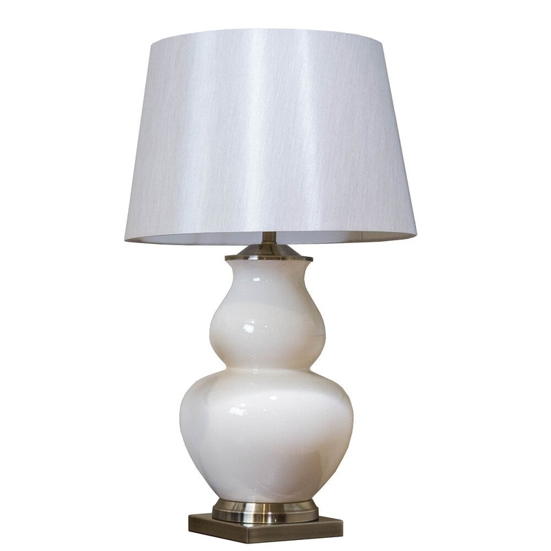 Somette Cream Porcelain Double Gourd Table Lamp