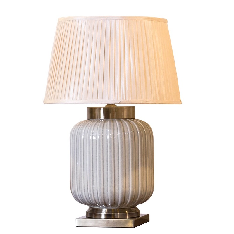 Somette Fluted Pale Green Porcelain Table Lamp