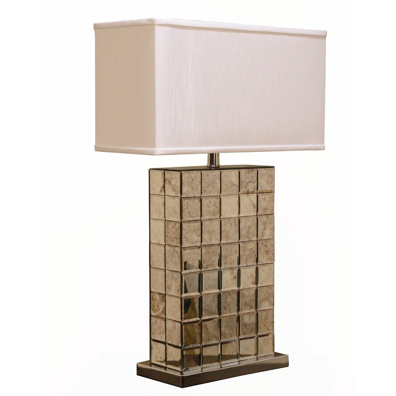 Somette Weathered Mirror Rectangular Table Lamp