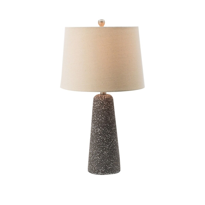 Speckled Cone Table Lamp with Black Pure Glass Base