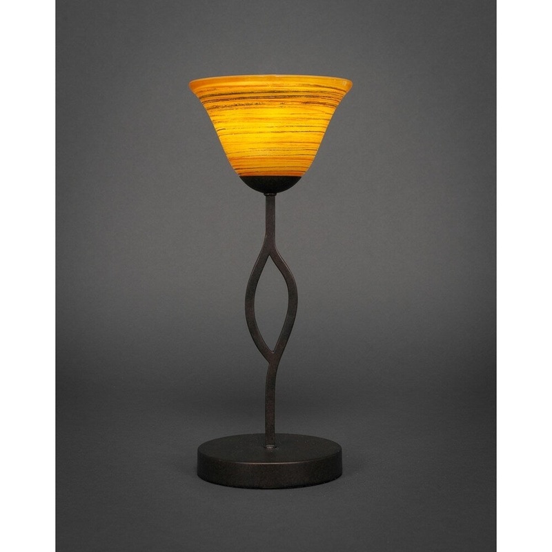 Toltec Revo 1 Light Accent Lamp Shown In Dark Granite Finish With 7" Firre Saturn Glass Shade