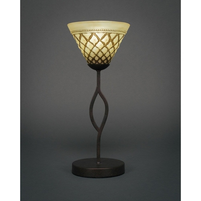 Toltec Revo 1 Light Accent Lamp Shown In Dark Granite Finish With Glass Shade