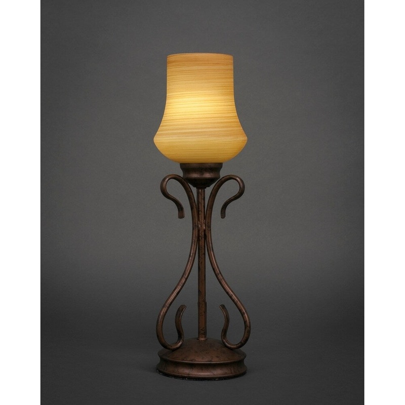 Toltec Swan 1 Light Accent Lamp Shown In Bronze Finish With 5.5" Zilo Cayenne Linen Glass Shade