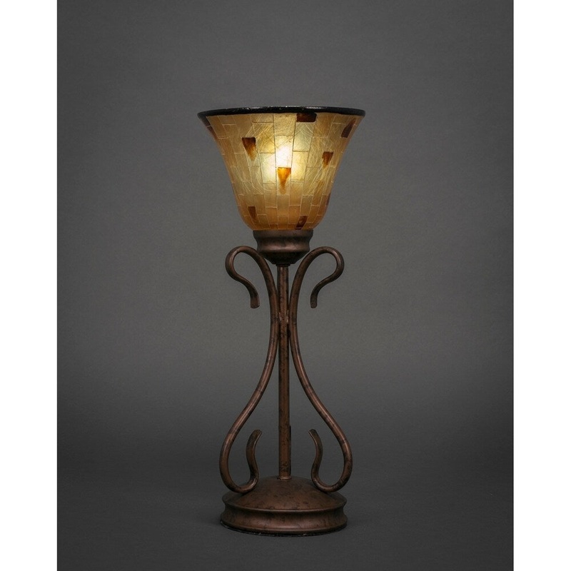Toltec Swan 1 Light Accent Lamp Shown In Bronze Finish With 7" Penshell Resin Shade
