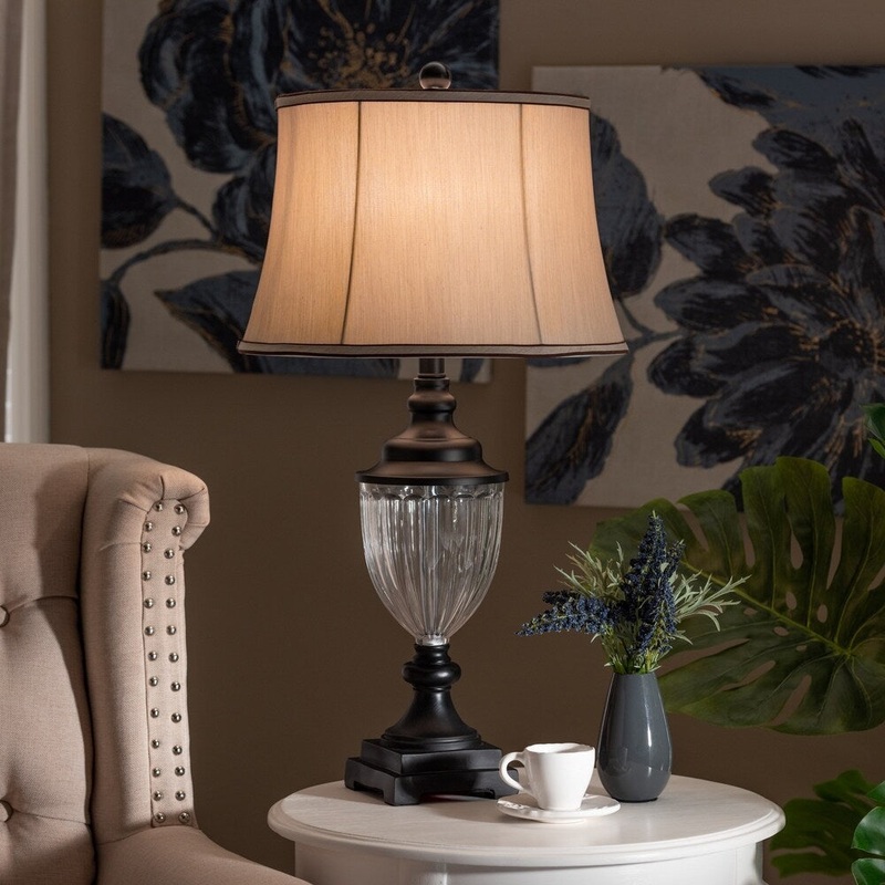 Traditional Matte Black Metal Urn Table Lamp
