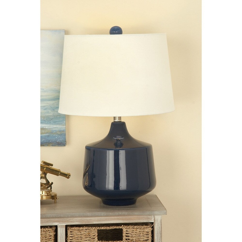 Urban Designs Bossa Nova Collection 23-Inch Glazed Ceramic Table Lamps - Set of 2