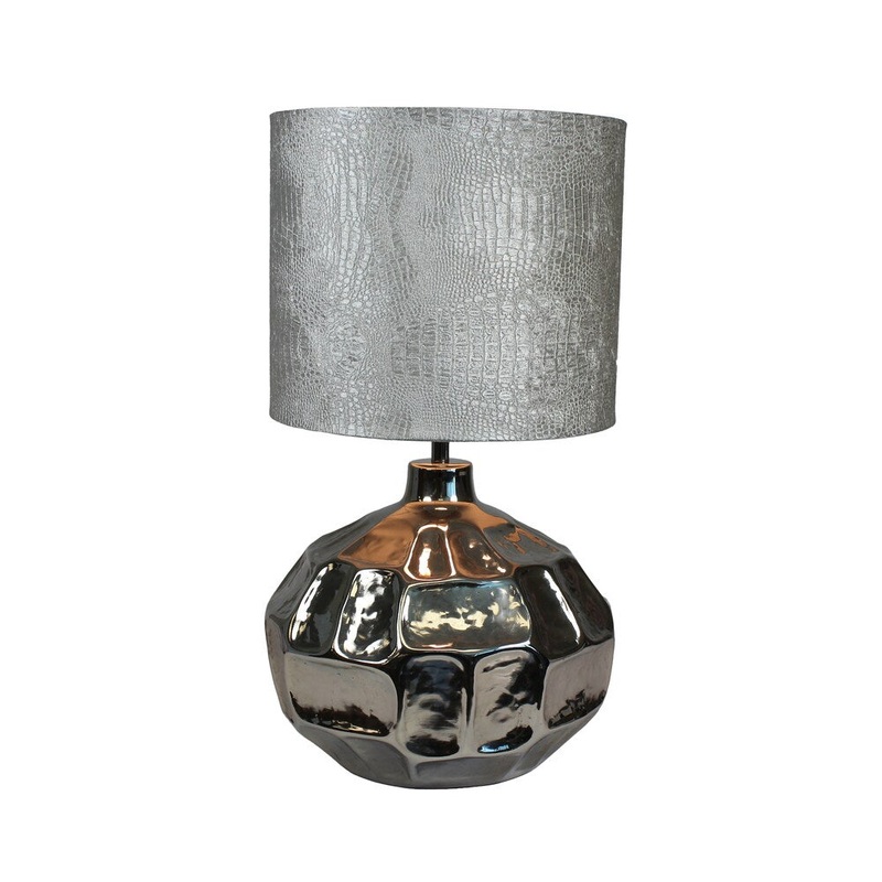Urban Designs Chelsea 26-Inch Turtle Shell Design Nickel Table Lamp